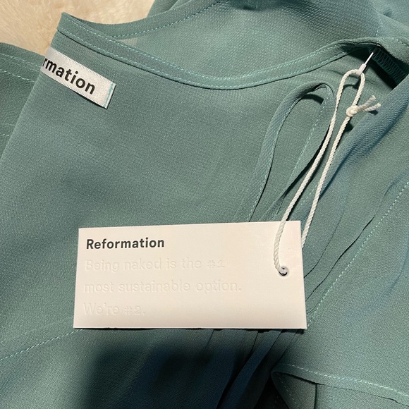 NWT Reformation Lisola Dress - Verdigris | size Large - Picture 4 of 5